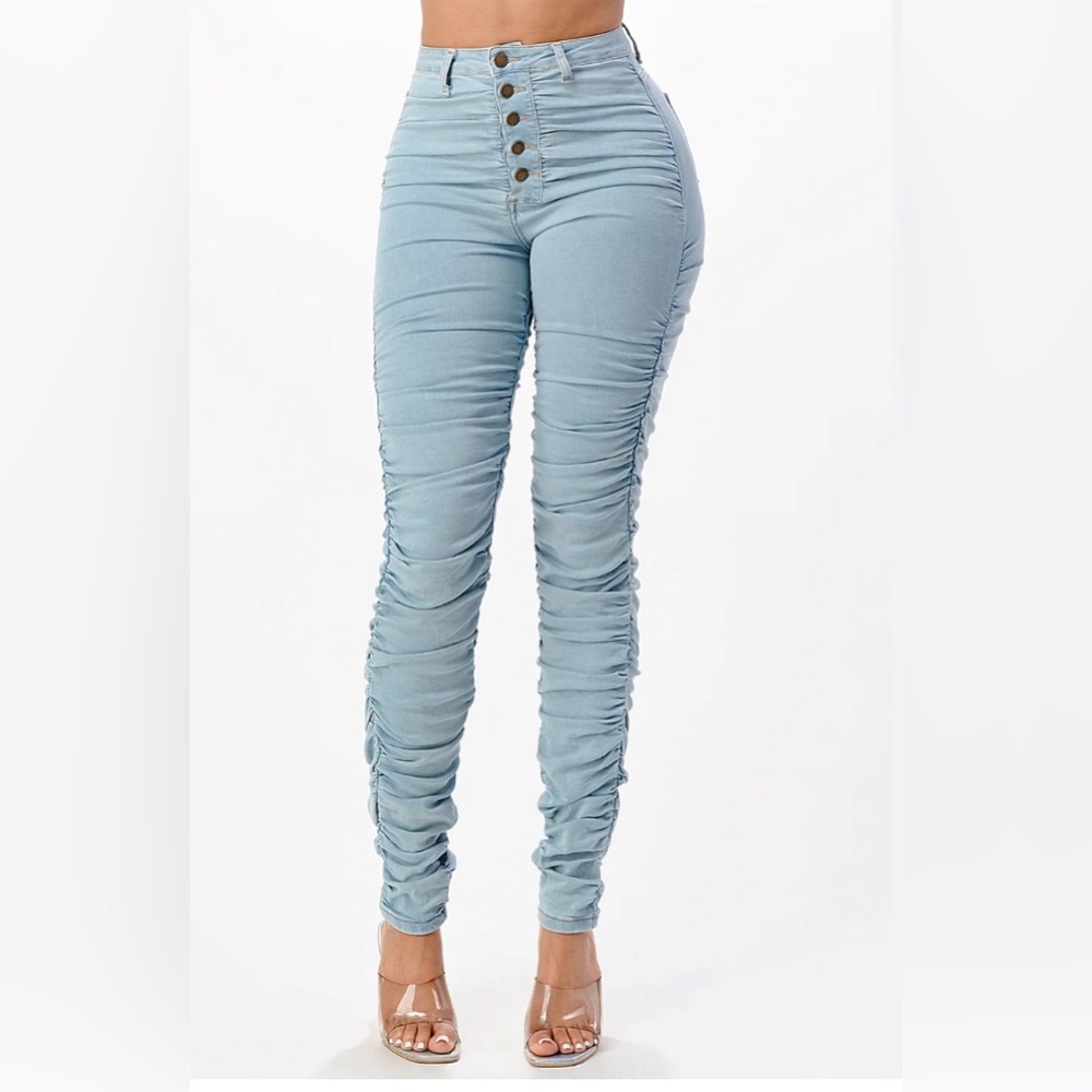 Purple Candy Wrinkles Skinny Jeans